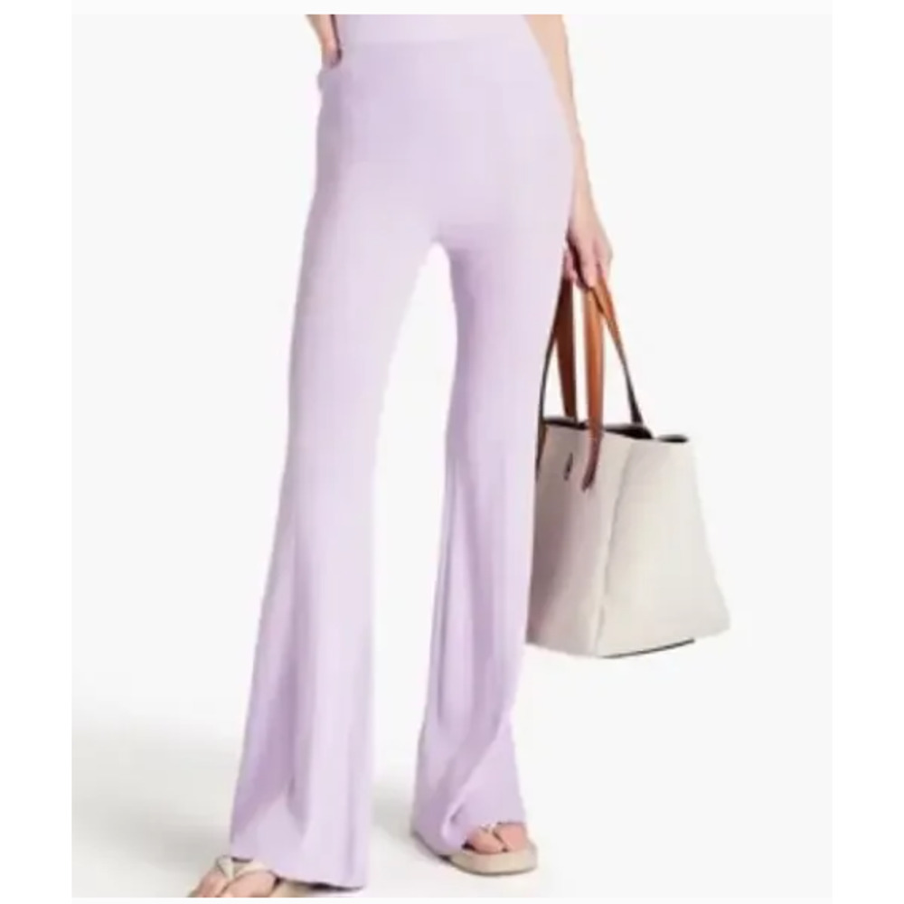 Jonathan Simkhai Lavender Ribbed Knit‎ Flare Pant Size Medium